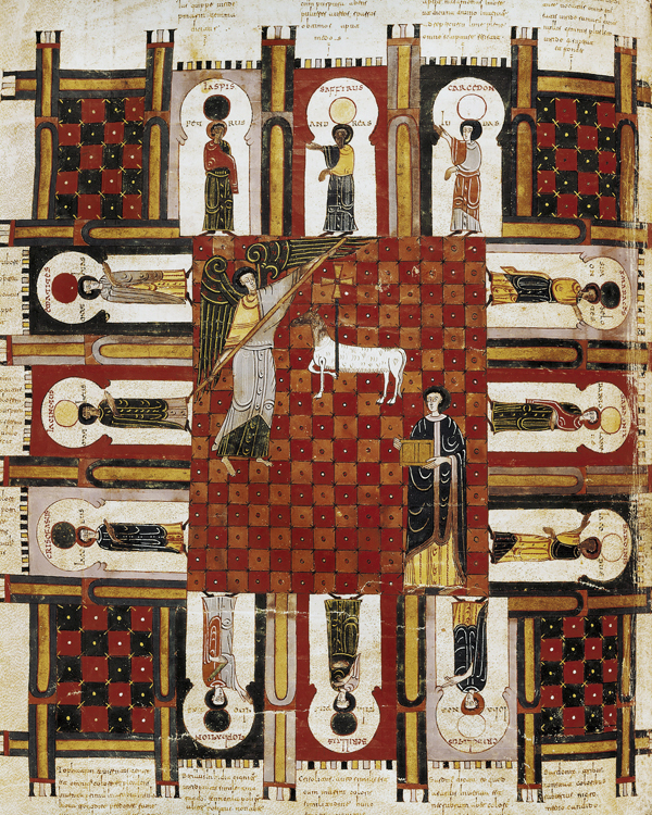 Gerusalemme celeste (1047), miniatura, Commentari all’Apocalisse di Beato di Liébana. Madrid, Biblioteca Nazionale di Spagna (Iberfoto/Alinari) Gerusalemme celeste (1047), miniatura, Commentari all’Apocalisse di Beato di Liébana. Madrid, Biblioteca Nazionale di Spagna (Iberfoto/Alinari)